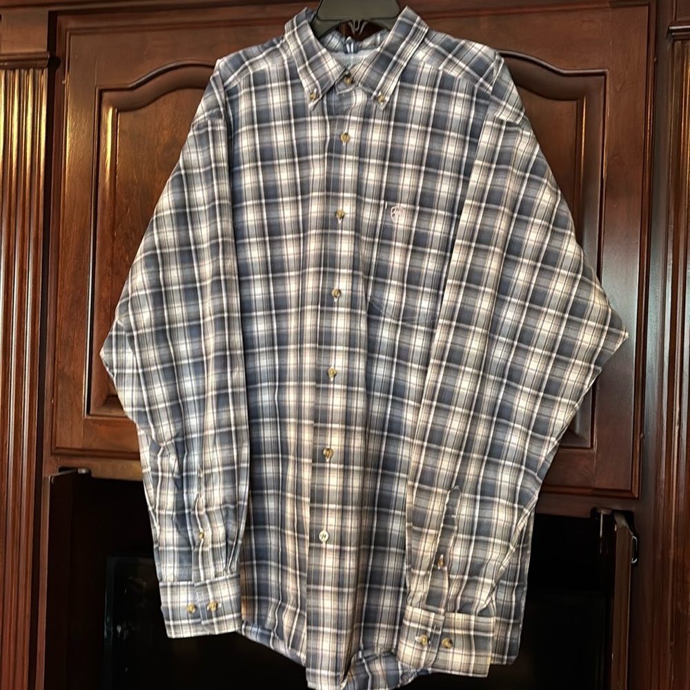 ARIAT PRO MENS SIZE LARGE LONG SLEEVE BUTTON DOWN SHIRT